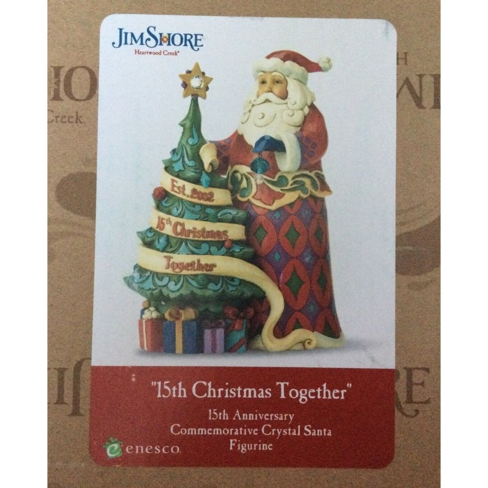 Jim Shore 15th Christmas Together Figurine Commemorative Crystal Enesco
